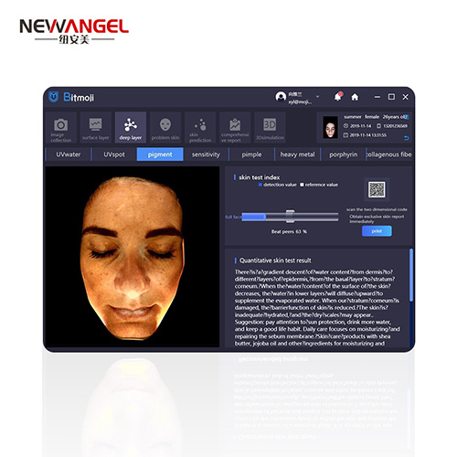 Skin age analysis AI automatic face recognition