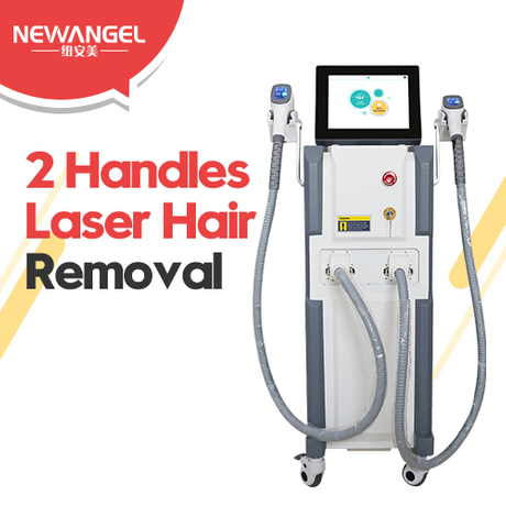 Permanent hair removal equipment double handles diode laser
