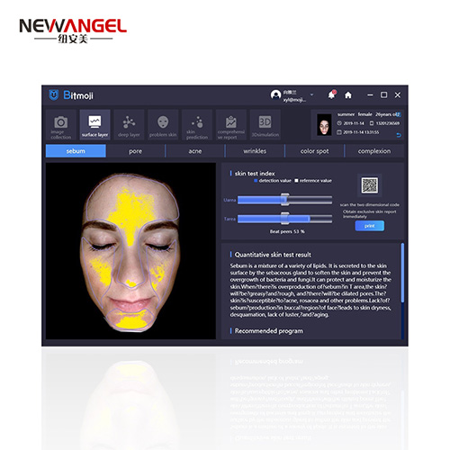 3D skin analyzer with 8 different lights